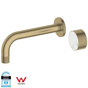 Watersino Novo Estilo Marble Inset Handle Mixer Tap Bacia Wall Knurling Torneira Escovado Gold Tap