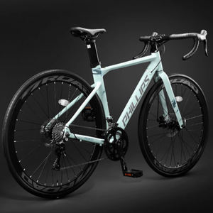 Bicicleta de Carretera de Carreras 700C Freno de Disco Aleación de Aluminio Blanca y Negra Manillar Curvo Nuevo Estilo para Ciudad y Deportes al Aire Libre - Product Image 3