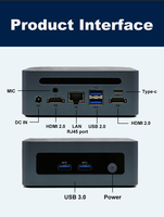 Komputer Gaming EGLOBAL Fan AM-D Ry-zen 7 5800H 2*DDR4 M.2 SSD 2*HD 4*USB Type-C RJ45 LAN Win11 Audio M.2 WIFI ABS BIOS Mini PC