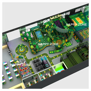 Équipement de terrain de jeux intérieur sur le thème de la jungle, parc de trampolines personnalisé avec dodgeball, fosse à mousse, jeu pixel, centre de divertissement familial - Product Image 4
