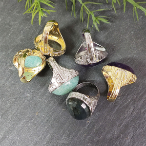 <span class=keywords><strong>Bijoux</strong></span> rétro plaqué argent bague en pierre <span class=keywords><strong>véritable</strong></span> haute qualité <span class=keywords><strong>améthyste</strong></span> amazonite labadorite bague ouverte réglable <span class=keywords><strong>bijoux</strong></span> en gros - Product Image 4