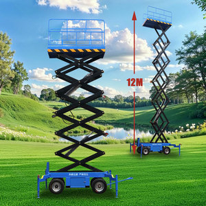 Plateforme élévatrice mobile à ciseaux électrique à <span class=keywords><strong>manivelle</strong></span> de 6 à 24 m pour travaux aériens, élévateur de marchandises avec supports - Product Image 2