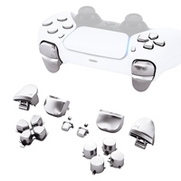 Kit de boutons de déclenchement en plastique plaqué argent 11 en 1 PS5 contrôleur OEM Dpad Action pour Playstation5 bouton