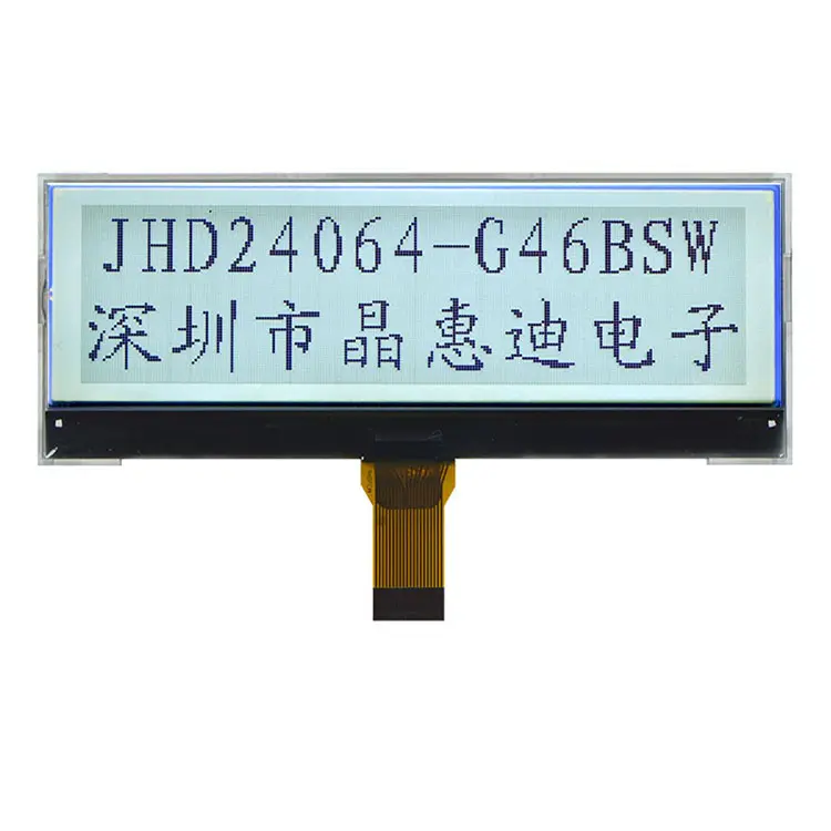 240x64 Gray Screen FSTN Monochrome Graphic LCD Display Module JHD24064-G46BSW-G