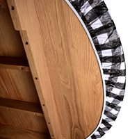 Nappe de pique-nique ajustée élastique lourde écologique technique non tissée à carreaux noir/blanc imperméable pour la maison en plein air