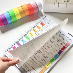 Cintas Adhesivas Fluorescentes de Colores Sólidos, Largas, Autoadhesivas de una Sola Cara (6m 500 Hojas/Cada Rollo) - Uso en Oficina/Escuela - Product Image 1