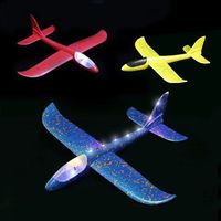 Grand planeur lumineux de 49 cm à lancer à la main, modèle d'avion jouet pour enfants, avec logo personnalisable, idéal pour promotion sur le terrain, cadeau de festival
