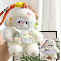 Porte-clés de haute qualité 4 pouces, nouveau pendentif mignon en peluche de lapin anime, populaire pour sacs d'école et jouets pour enfants