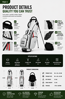 Sac de golf professionnel imperméable en cuir PU, sac de golf personnalisé pour hommes, accessoires de golf de haute qualité, cadeau OEM