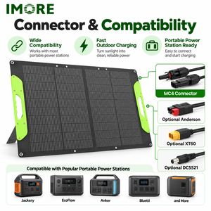 <b>100W</b> Portable <b>Solar</b> <b>Panel</b> 23% Efficiency Foldable ETFE Module with MC4 for Camping Travel Hiking and Portable Power Stations - Product Image 2