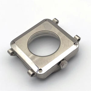 Boîtier de montre en acier noir avec anneau goutte à goutte en caoutchouc fond Transparent pour <span class=keywords><strong>SKX009</strong></span> SKX007 SRPD accessoires de montre de mouvement automatique - Product Image 3