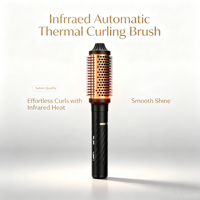 Brosse à cheveux électrique rotative automatique à marque privée avec chauffage PTC, écran LCD et infrarouge pour boucler les cheveux, vente en gros