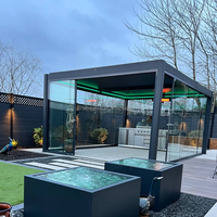Pergola en aluminium robuste sur mesure, système automatique, capteur de pluie, résistante au vent et aux UV, directement de l'usine, pour villa et jardin