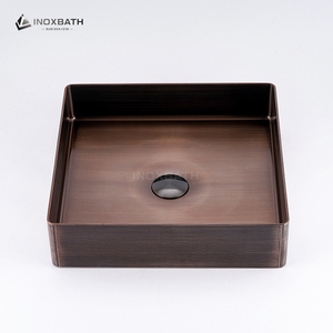 Lavabo de Baño Moderno con Encimera Cuadrada Dorada SUS304 - Product Image 4