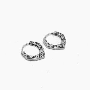 yunnique Pendientes de aro geométricos de acero de titanio unisex para uso diario Otoño 2024 - Product Image 5