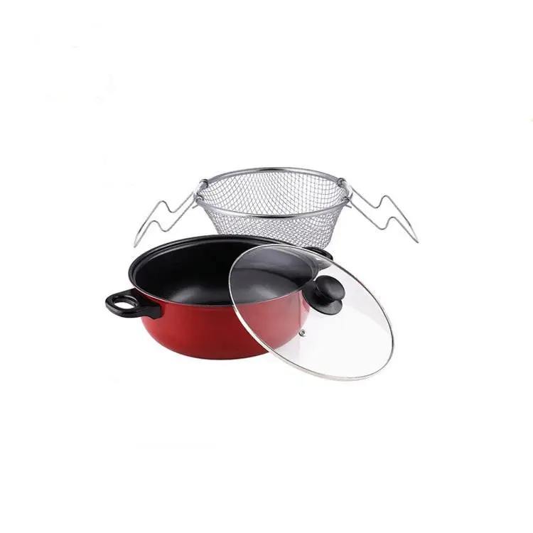 Hot Sale Carbon Steel Non Stick Deep Fryer Pot Iron Frying Pan
