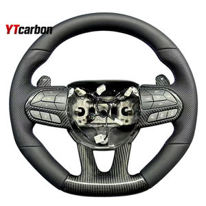 Volant en cuir sur mesure YTcarbon pour Grand Cherokee Charger Challenger <span class=keywords><strong>Durango</strong></span> Chrysler 300 SRT <span class=keywords><strong>SRT8</strong></span> Trackhawk, cuir italien, daim - Product Image 2