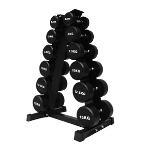 Ensemble d'haltères rondes personnalisées en caoutchouc vierge et fonte pour la musculation, en livres (<span class=keywords><strong>lbs</strong></span>) - Product Image 2