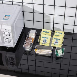 Clear Plastic Drawer Organizers Set Storage Bins for Makeup Kitchen Utensils and Office storage box