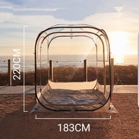 Tente bulle panoramique 360° portable et rapide en PVC Oxford transparent pour camping extérieur transfrontalier, 3000 mm, 2 personnes