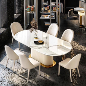 <span class=keywords><strong>Mesa</strong></span> de Comedor Moderna Nórdica de Mármol con Sillas, 6 Personas, <span class=keywords><strong>Mesa</strong></span> de Comedor de Lujo con Cubierta de Mármol a Precio Económico - Product Image 2