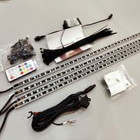 Kit d'éclairage sous châssis RGBIC en aluminium 12V synchronisé à la musique, IP67, 4 bandes LED réactives au son pour voitures de spectacle et balades nocturnes