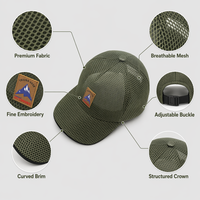 Gorras Deportivas Personalizadas OEM de Alta Calidad, Gorras Trucker de Espuma de 5 Paneles, Gorras Unisex Ajustables de Malla Transpirable para Deportes Casuales de Verano al Aire Libre