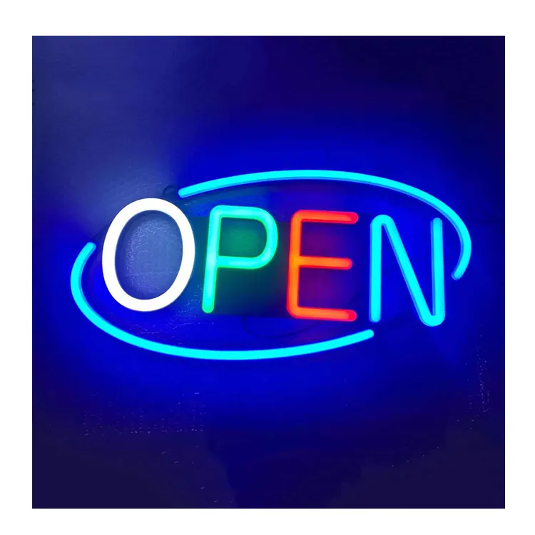 Customized shop advertising vintage led branded open rgb neon sign