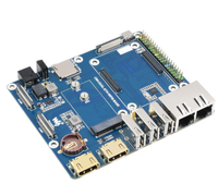 WIFI6 papan dasar Ethernet ganda untuk Raspberry Pi CM4, komputer Mini dengan Slot kunci M.2 E dukungan 5G/4G NVMe (CM4 tidak termasuk)