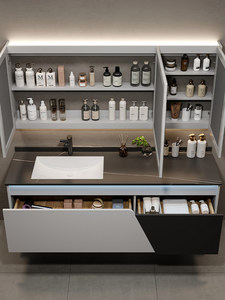 Armoires <span class=keywords><strong>de</strong></span> <span class=keywords><strong>salle</strong></span> <span class=keywords><strong>de</strong></span> <span class=keywords><strong>bain</strong></span> murales modernes avec miroir intelligent et <span class=keywords><strong>tiroirs</strong></span>, gain <span class=keywords><strong>de</strong></span> place personnalisé, option élégante pour votre - Product Image 5