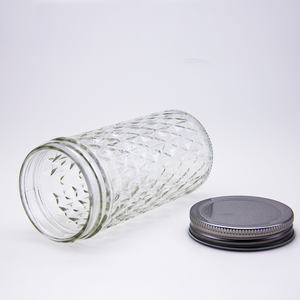 Usine Vente Clair 350ml 450ml 600ml Pot De Stockage En Verre Caviar Pot En Verre Sloppy <span class=keywords><strong>Joe</strong></span> Mason Jar Avec Bouchon En Aluminium - Product Image 1