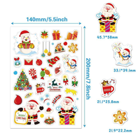 Feuille d'autocollants de Noël personnalisés, Père Noël, imperméables, découpés à la forme, pour carnet, décoration de fête DIY pour enfants