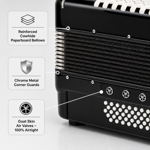 Accordéon professionnel à 37 touches, 80 basses, avec 7 registres aigus et 3 registres graves, cadre en érable et celluloid - Product Image 4