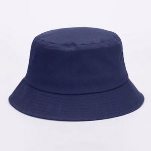 Hot Selling Wholesale Unisex Custom Embroidery Cotton Solid Outdoor <b>Sunscreen</b> Flat Top Kids Fisherman Bucket Hat Caps - Product Image 1