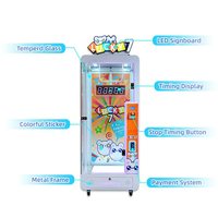 Machine à griffes miniature commerciale personnalisée à monnayeur, avec fonction de minuterie et lumières LED, pour centre commercial et salle d'arcade, pour la distribution de jouets en peluche