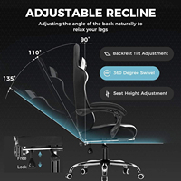 Chaise de jeu ergonomique en cuir PU à dossier haut pour gamer, avec support lombaire massant – Prix de gros