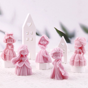 Cartoon Princess Plaster Silicone Mold Girl Doll Scented Candle Mold Diffuser Car Ornament <b>DIY</b> <b>Kit</b> - Product Image 2