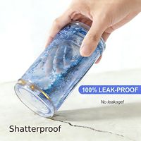 Gobelet en plastique acrylique réutilisable de 16 oz pour boule à neige DIY, avec trou pré-percé et couvercle coloré avec paille – Vente en gros