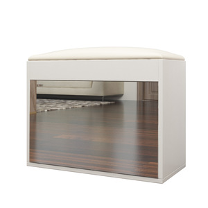 Banc moderne personnalisé avec rangement pour chaussures, meuble à chaussures à rabat avec miroir, organisateur de chaussures en bois MDF pour entrée - Product Image 3