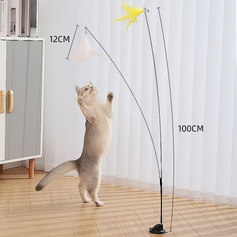 Double wire suction cup cat toy