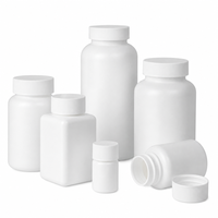 Flacon d'échantillon solide en plastique HDPE blanc de 15-200 ml, flacon pour compléments alimentaires, capsules, médicaments, pilules, appâts