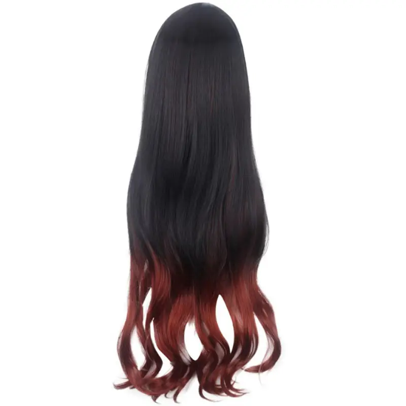 Animation Cos Wig Ghost Blade Door Beans Ghost Gradually Change Color Fireworks Cosplay Wig