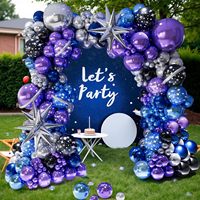 Kit d'arche de ballons Galaxie en gros avec ballons métalliques et étoiles pour décorations d'anniversaire, de baby shower et de bal sur le thème de la Galaxie