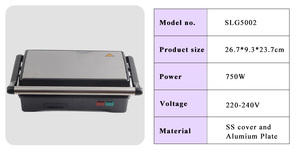 Parrilla Eléctrica <span class=keywords><strong>Panini</strong></span> 2020, Parrilla Interior de Acero Inoxidable y Prensa para <span class=keywords><strong>Panini</strong></span> - Product Image 6