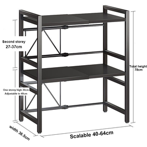 Vente flash : étagère de <span class=keywords><strong>rangement</strong></span> pour four à micro-ondes à 2 niveaux en acier au carbone réglable - Product Image 2