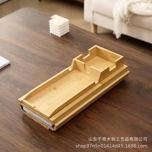 Bandeja de Madera para Reposabrazos de 32 cm x 12 cm, Portavasos de Bambú para Sofá, Plato Multiusos para Aperitivos, Uso en Escritorio - Product Image 5