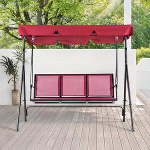 Chaise suspendue de patio extérieure pour 3 personnes, cadre en acier, sièges en Textilence, balançoire - Product Image 4