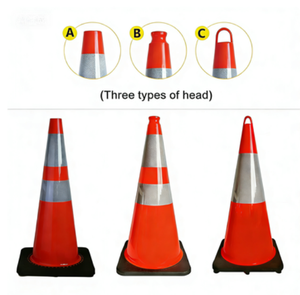 Cônes de signalisation routière flexibles en PVC noir de 36 pouces pour la sécurité routière - Vente en gros - Product Image 5