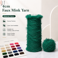 4 cm Kunstfell-Imitat-Nerz-Spezialgarn, Federgarn, nicht fusselnd, farbig gepunktetes Garn