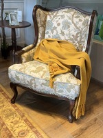 Fauteuil en bois massif de style vintage américain, canapé une place pour petit espace, chaise de luxe décontractée de style nordique